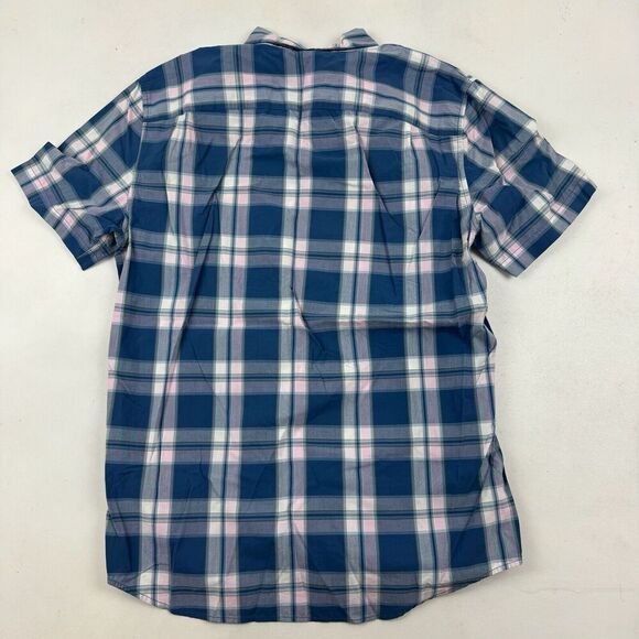 American Eagle Multicolor Plaid Button Up Shirt Short Sleeve Size M 100% Cotton - Picture 6 of 6